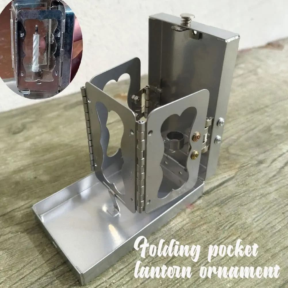 New Portable Foldable Outdoor Candle Lamp For Camping Creative Home Candle Lantern Decor Classic Wind Candle Holder