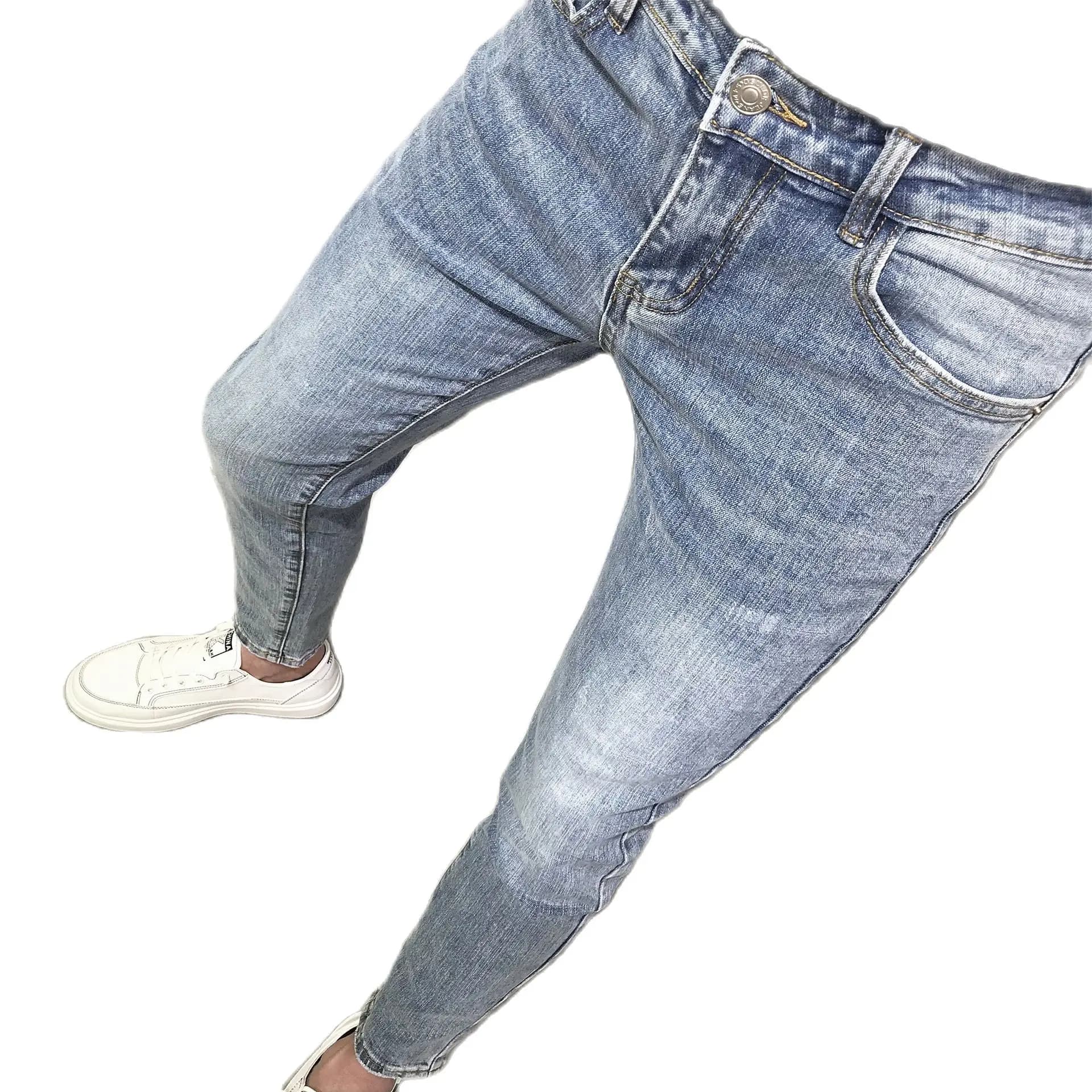 Jeans per uomo 2022 maschio coreano moda uomo piedi primavera tutto-fiammifero Denim lunghezza caviglia adolescenti pantaloni a matita da Cowboy per uomo