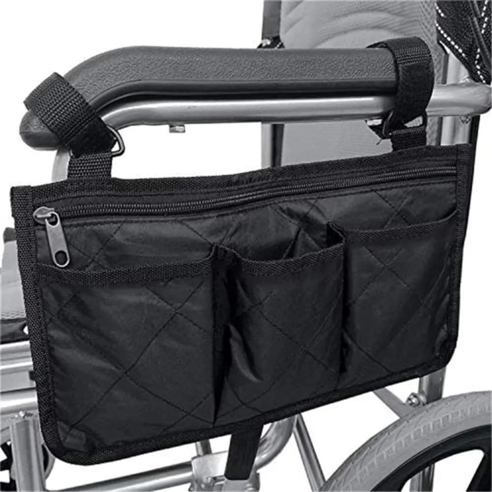 Multi-pocket Wheelchair Hanging Bag Large Capacity Multifunctional Arm Rest Pouch Waterproof Stroller Hanging Bag Stroller