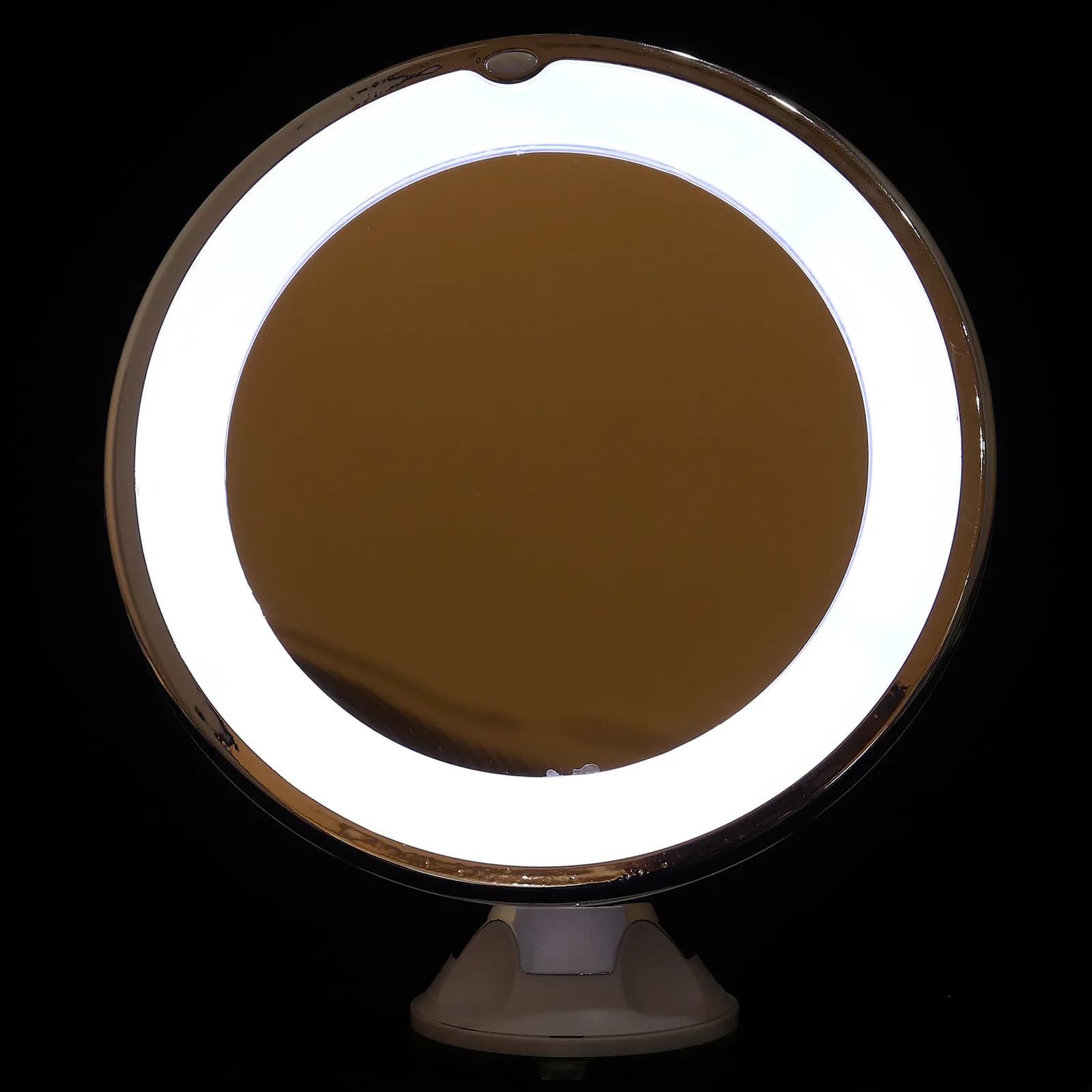 Specchio per Trucco LED con Ingrandimento 10X, Ventosa e Illuminazione Naturale per Pori, Sopracciglia e Ciglia Finte, Specchio da Tavolo per Bagno