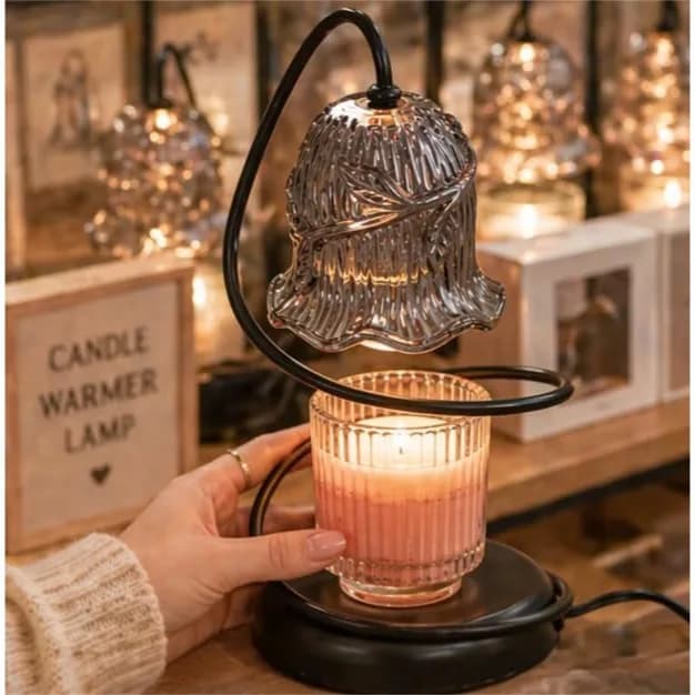 Lampada Scaldacandele con Telecomando Wireless, Timer e Dimmer per Candele in Barattolo, Decorazione Domestica con Riscaldamento Superiore, Regalo per Donne e Mamme