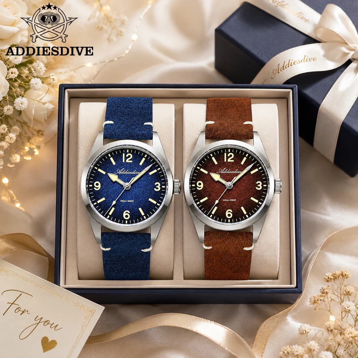 ADDIESDIVE 36MM 200M Orologi impermeabili in vetro zaffiro C3 Retro Super Luminous 316L Orologi da polso al quarzo da donna in acciaio inossidabile