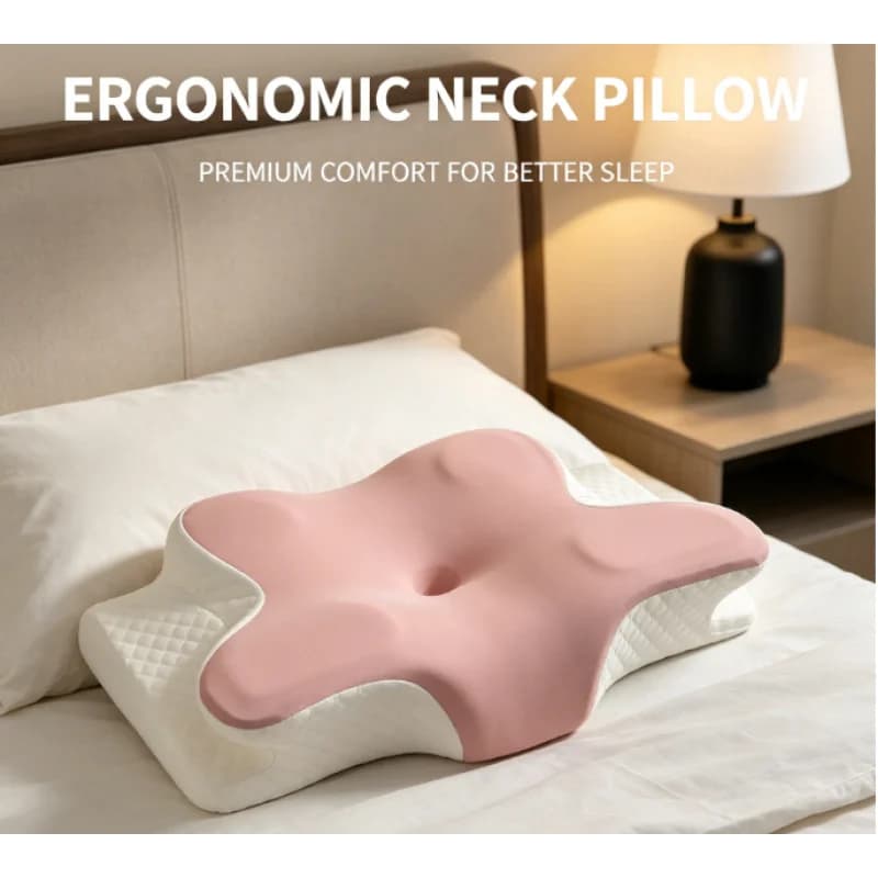 Cuscino Cervicale Rinfrescante Estivo in Memory Foam Ergonomico per Supporto del Collo e Sollievo dal Dolore per Chi Dorme su un Fianco, sulla Schiena o sullo Stomaco