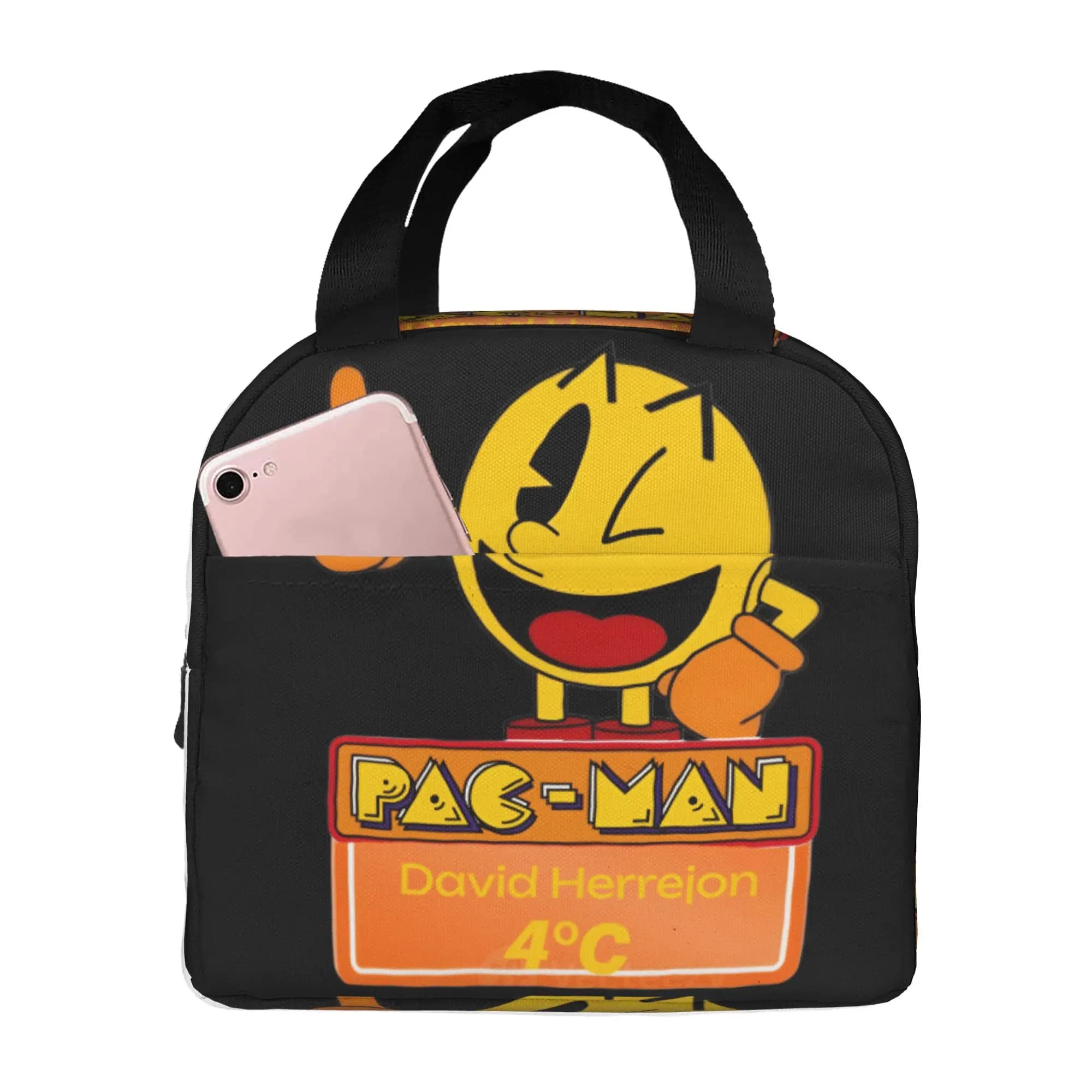 Custom P-Paced Insulated Lunch Bags for Women Men Video Game Portable Cooler Thermal Food Lunch Box Work School Travel