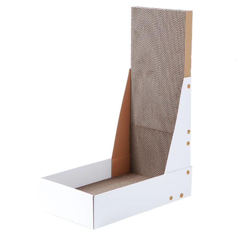 L-shaped Wall-mounted Cat Scratcher With Cat Bed Dust-free Wear-resistant Corrugated Cardboard Detachable Cat Scratch Board