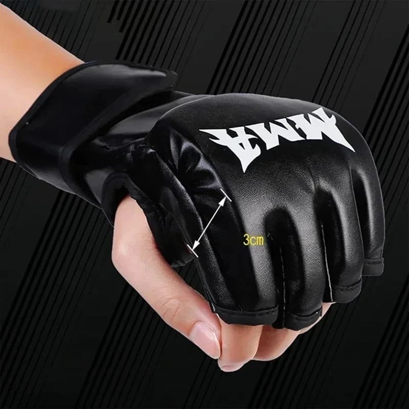 Guanti da Boxe Mezze Dita per Adulti, Guanti da Allenamento MMA Muay Thai per Uomini e Donne, Guantoni Aperti sul Palmo per Sparring e Allenamento con Sacco