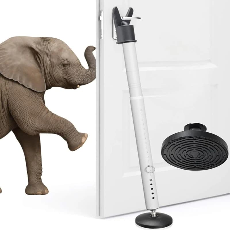 Barra di sicurezza per porta per casa e viaggio Bastone fermaporta antifurto regolabile per carichi pesanti, base antiscivolo per anteriore, patio