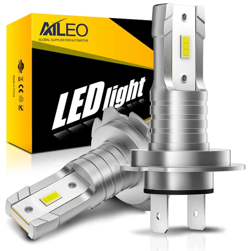 AILEO 2 Pcs H7 LED H8 H9 9005 HB3 9006 HB4 H4 H11 Ha Condotto La Lampadina Del Faro 3000K 6500K Super Bright 1:1 Mini Design Fanless 12000LM