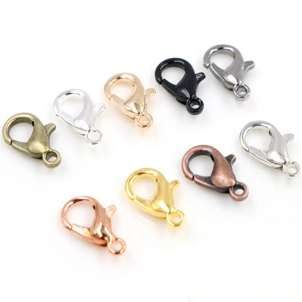 10x 5mm/12*6 millimetri 50 pz/lotto 9 Colori Placcato Gioelleria Raffinata E Alla Moda di Risultati, in lega di Catenaccio Ganci per la Collana & Del Braccialetto Catena di FAI DA TE