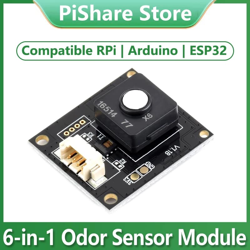 Environmental Sensor Raspberry Pi X6, Odori Sensor Module 6-in-1 with UART Serial Door for ESP32 Arduino