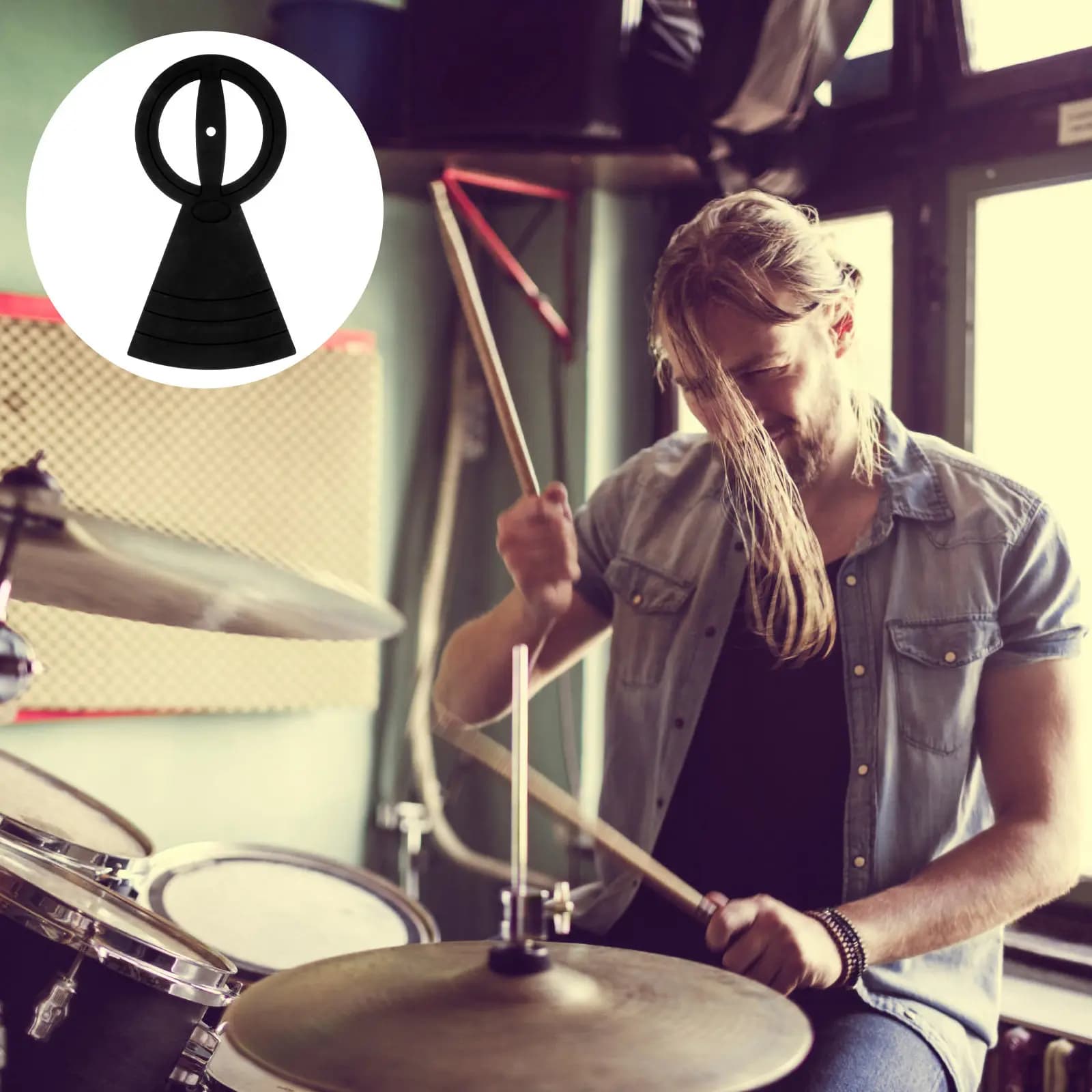 1 Pezzo Pad Silenziatore per Batteria, per Riduzione del Rumore di Piatti e Hi-Hat, Accessorio per Batteria e Strumenti Musicali, Pad da Pratica