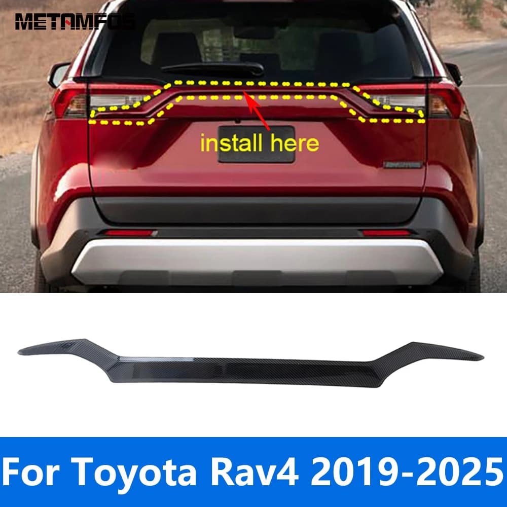 Exterior Accessories For Toyota Rav4 Rav 4 2019-2023 2024 2025 Carbon Fiber Rear Upper Trunk Lid Tailgate Door Boot Cover Trim