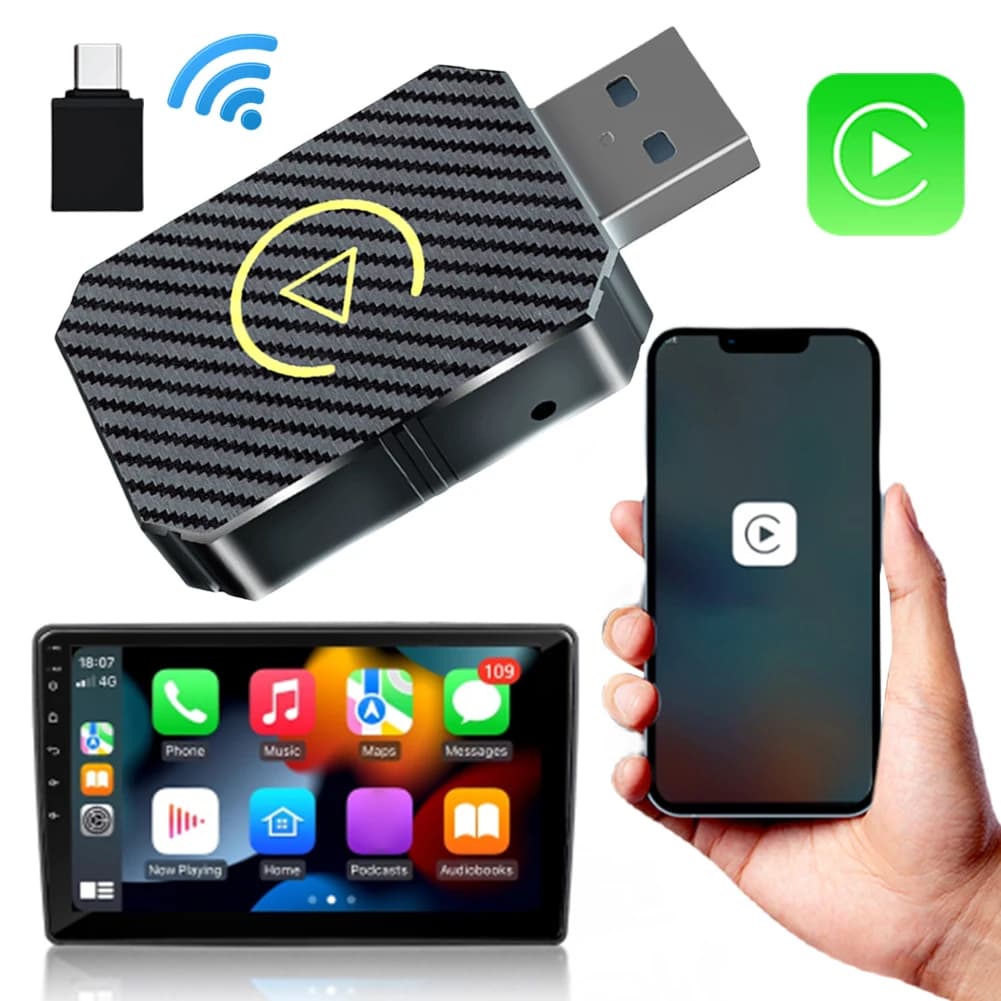 1/2/3pcs Android Auto Adattatore Per Wireless CarPlay 2 in 1 Mini Plug & Play Smart AI Box BT WiFi Per Wired CarPlay/Andriod Auto Car