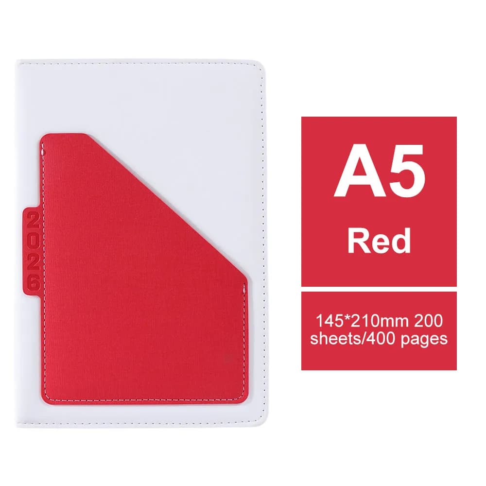 Agenda 2026 in Inglese, Blocco Note Resistente all'Usura, Segnalibro, Quaderno Efficiente per 365 Giorni, Portatile con Carta Spessa