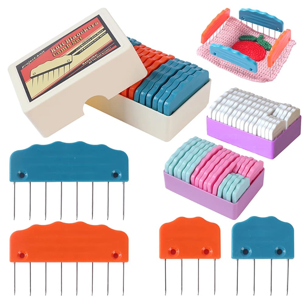 1Set Perni di blocco della sciarpa del maglione Pettini bloccanti del maglia con perni in acciaio inossidabile per lo strumento di progetti di cucito in pizzo all'uncinetto