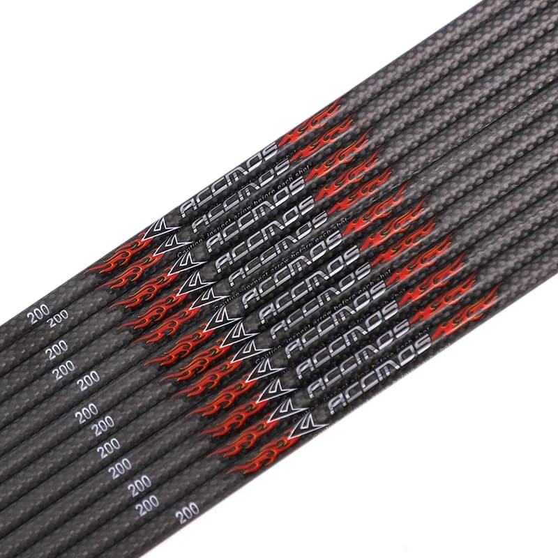 ACCMOS 12/18/24 pezzi 3K freccia in carbonio albero ID6.2mm colonna vertebrale 200 250 300 350 400 500 per tiro con l'arco caccia pratica tiro