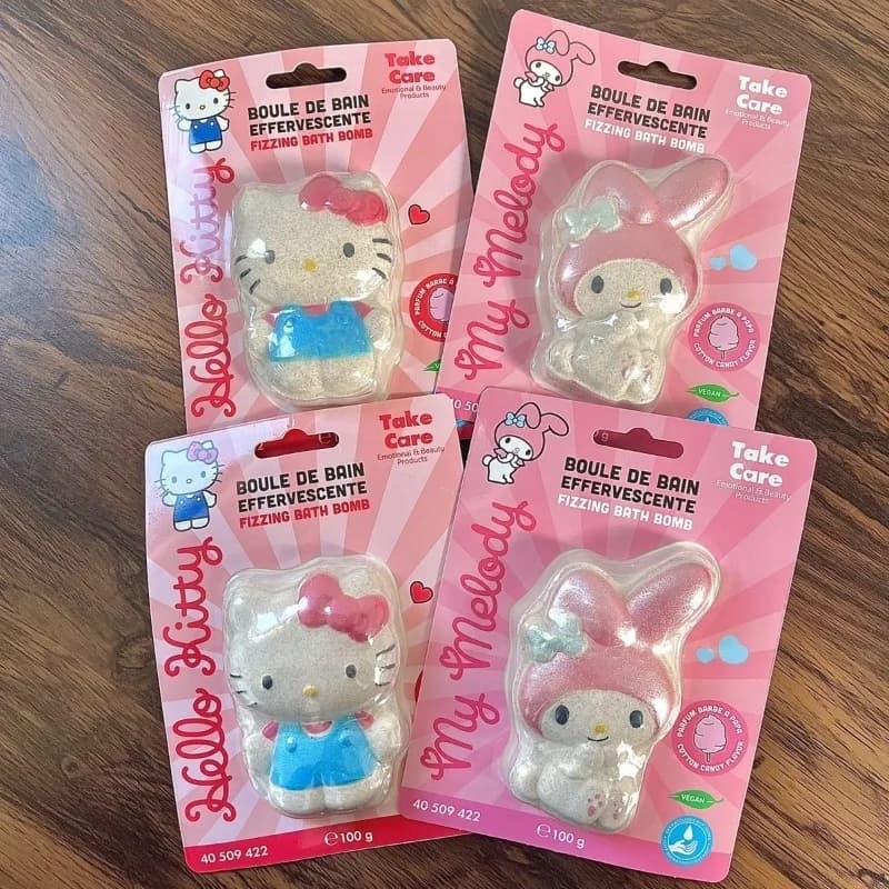 Nice Sanrio Bathroom Balls Hello Kitty with Essential Salts, Exfoliating and Hydrating for Body Cleansing, Exffering Balls for Bath and Shower