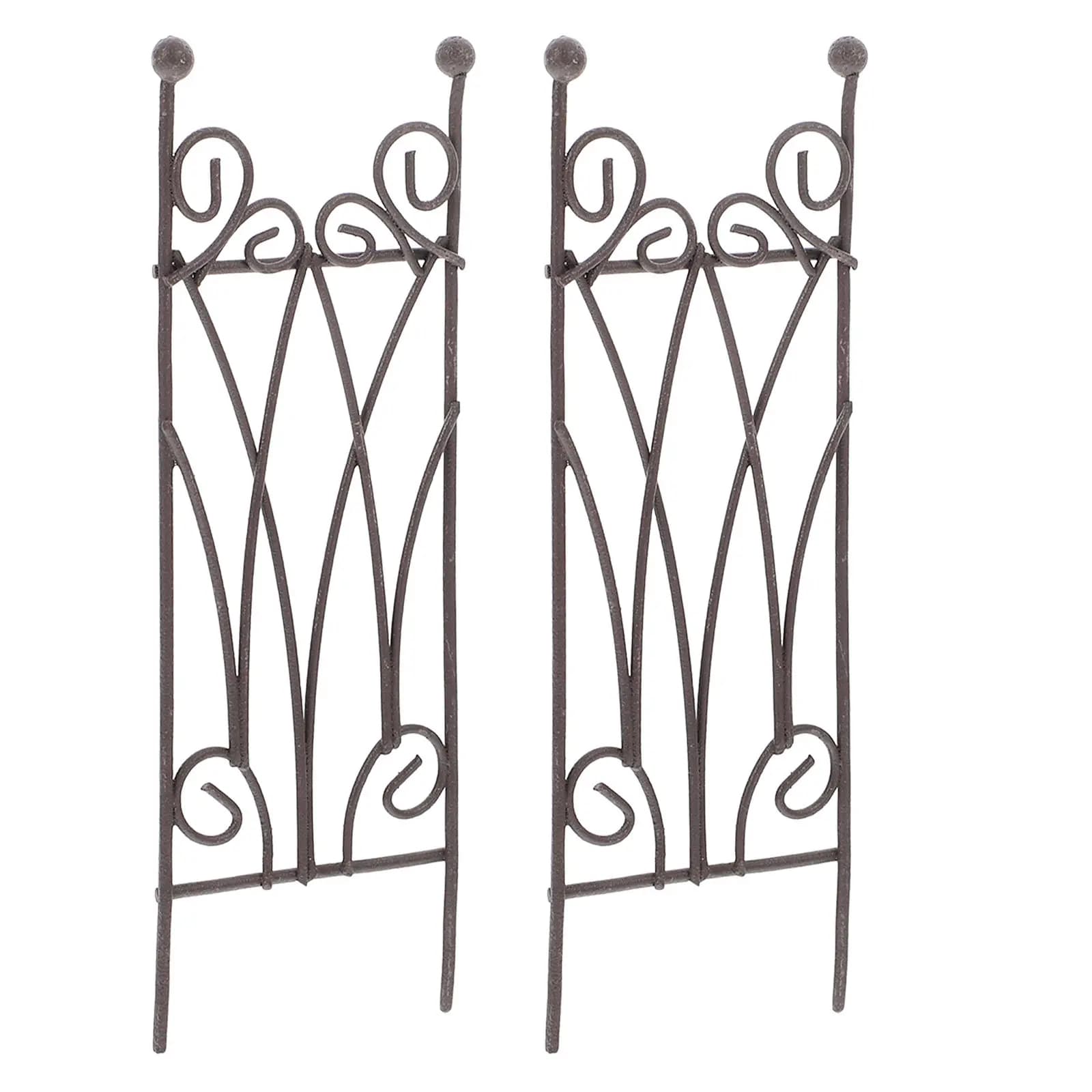 2 Pieces Small Iron Tray for Plants in Vase, Decorative Support for Indoor and Garden Plants