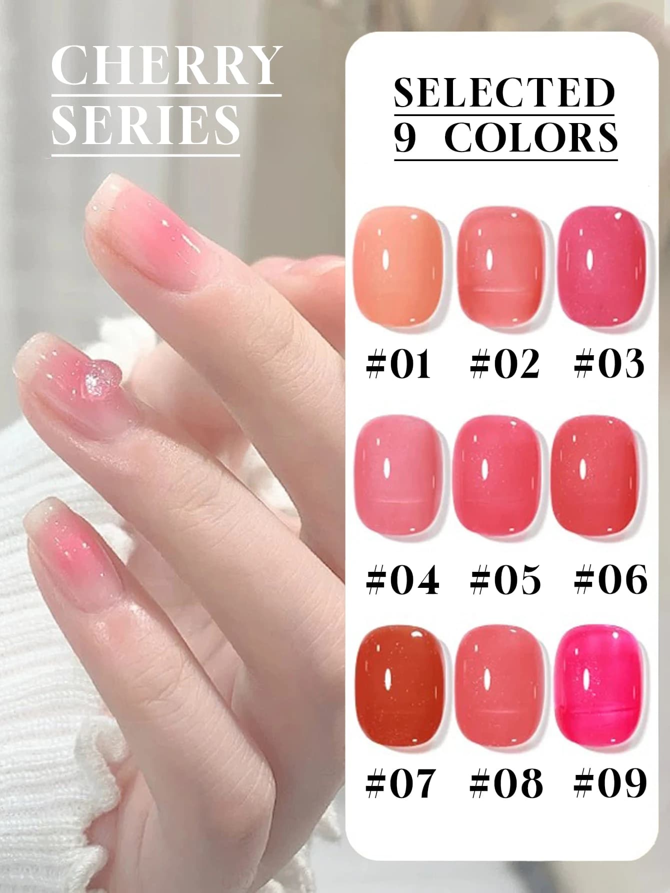 15ml Spring/Summer Nail Polish Cherry Blush Gel Nail Polish UV LED Curing Holiday Gift for Women Nail Care Daily Necessities