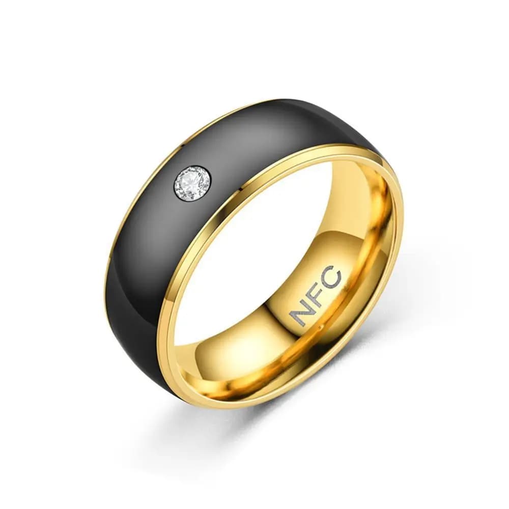 Anello Intelligente NFC in Acciaio Inossidabile Multifunzionale Indossabile Anello Digitale da Dito Magico Impermeabile per Telefoni Android