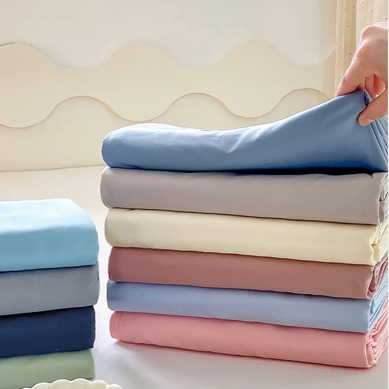 WASART Set Solid color polyester flat sheet 230x250 summer couple bed linen 2 beds luxury single king size