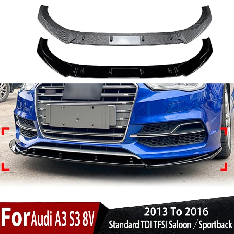 For Audi A3 S3 8V Standard TDI TFSI Saloon / Sportback 2013 2014 2015 2016 Front Bumper Spoiler Splitter Lip Diffuser Body Kit