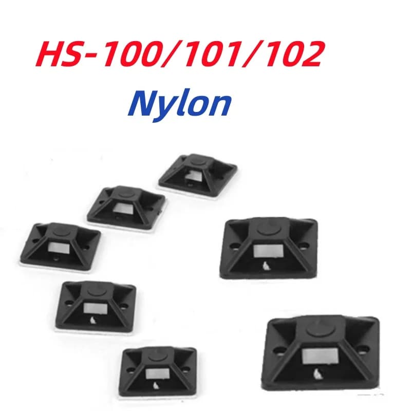 Hs-100/101/102 Fascette fermacavi autoadesive in nylon bianco nero Fascette fermacavi fisse in plastica