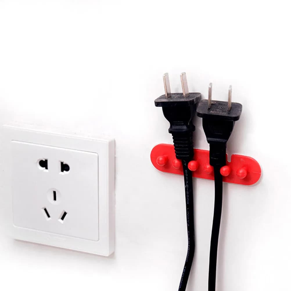 Organizzatore di cavi da 2 pezzi in materiale ABS, supporto per cavi da scrivania autoadesivo per cavi con diametro inferiore a 1 cm, clip per la gestione ordinata dei cavi