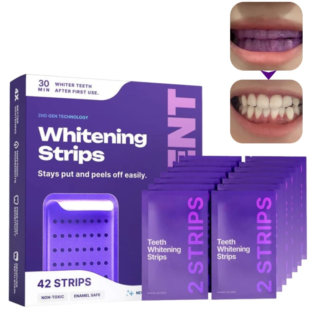 1 Box 42 Strips Purple Gel for Whitening Acoustic Tooths for Sensitive Tooths Quick whitening in 30 Minutes Refresh the High Oral Care
