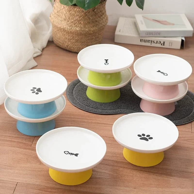 Ciotola per gatti Ciotole per animali domestici in ceramica Ciotola per cani per gatti Piatto per cibo per animali domestici Gattino Piatto per acqua Alimentatore Ciotola per cani Alimentatore per gatti Accessori per animali domestici