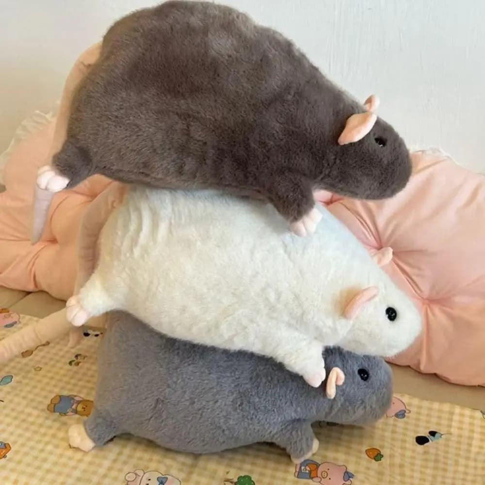 Creative 35/50cm Mouse Doll Cartoon Plush Flower Branch Rat Doll Oversized Soft Animal Figure Kids Gift Birthday