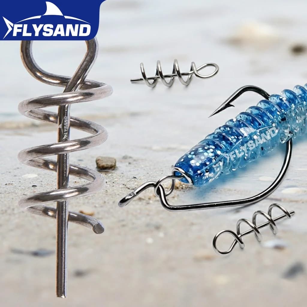 100 Parts 14mm Spring Hooks for Soft Fishing baits, High Carbon Steel Connectors, Essential Fishing Accessories