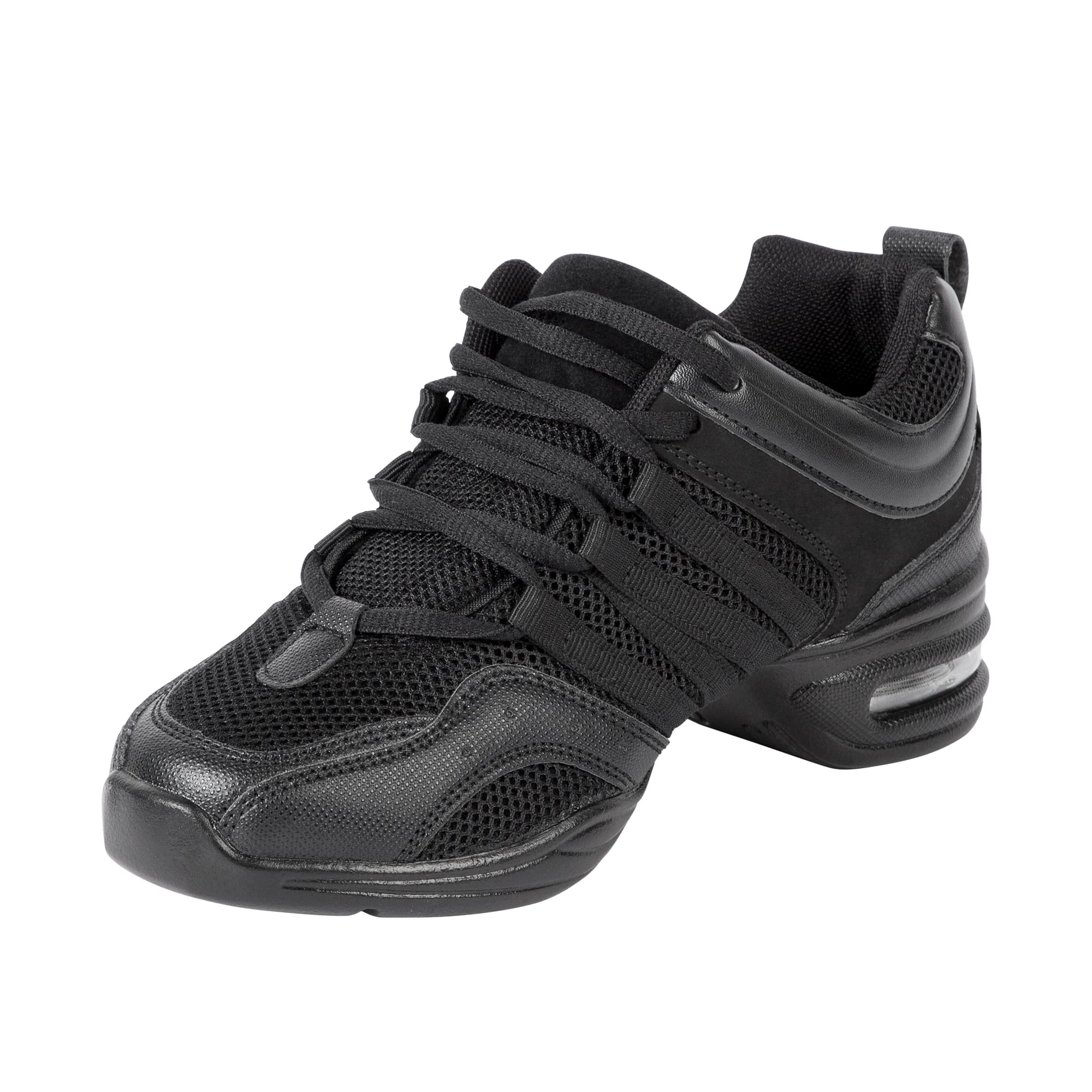 Dynadans scarpe da ballo da donna tessuto a rete traspirante scarpe Jazz con suola morbida nera Salsa scarpe da ballo moderne da ballo quadrato