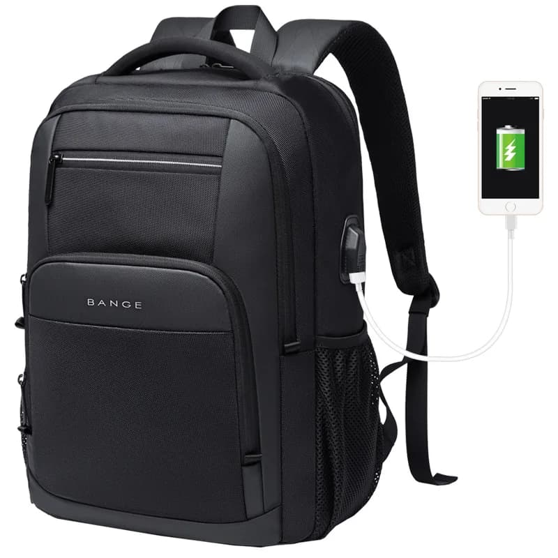 Bange Zaino da uomo impermeabile Zaino da lavoro resistente da uomo Zaino da viaggio per notebook Zaino per laptop Borse da 15,6 pollici Maschio Mochila Teen