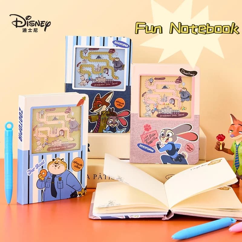 Quaderno Disney Zootopia Judy Nick Fun Maze, Diario Creativo Antistress per Studenti, Agenda Zootopia, Cancelleria per Bambini
