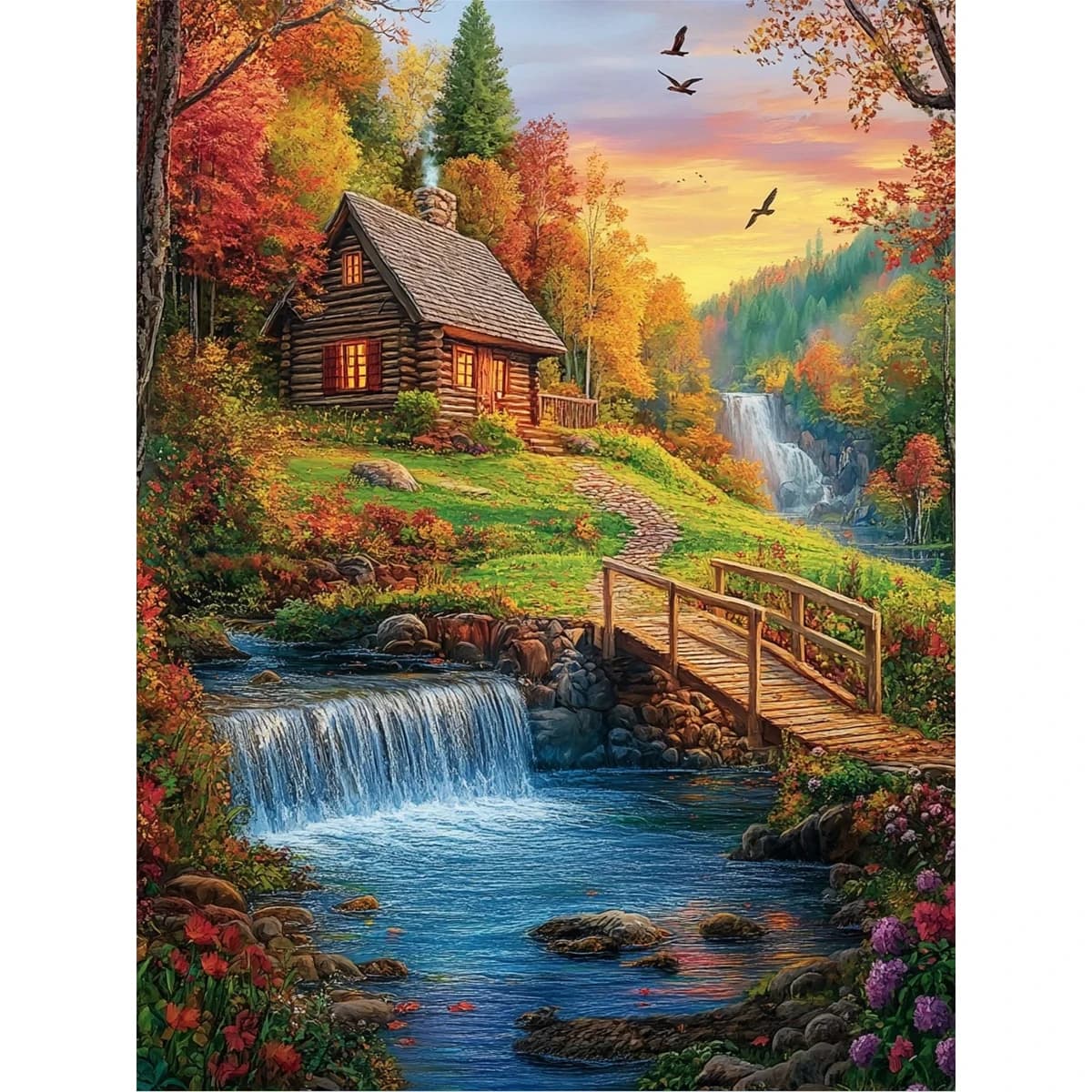 2D flat Large Size Diamond Wall Painting, Grand Indoor Decoration, Magnificent Festival Gift, Elegant Ornament for Living Room and Reception Area