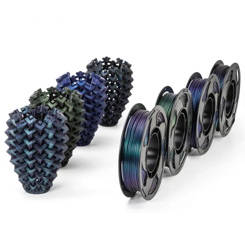 Chameleon PETG 3D Printer Filament with Sparkle Flakes, Color Shifting Glitter PETG Filament, 1KG Spool