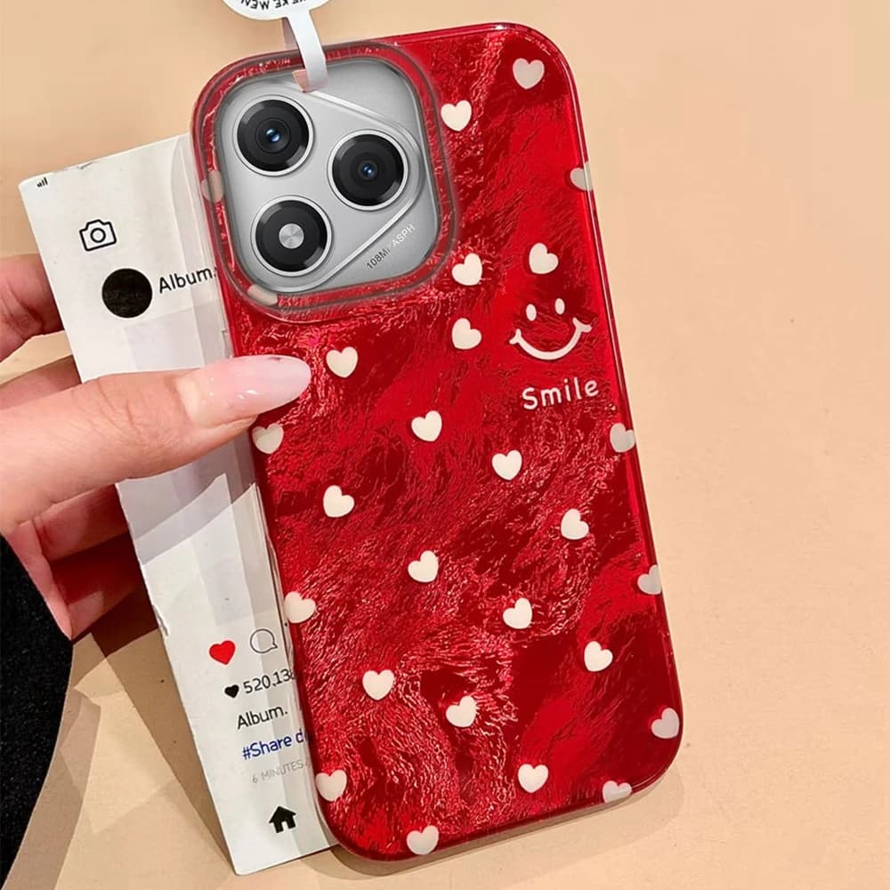 Custodia per telefono per ragazze con cuore sorridente bianco per Honor 400 200 90 Smart Pro Magic7 6 5 70 Lite X9a X9c X9b X8a X8b X6c X7b X7c X6b Cover