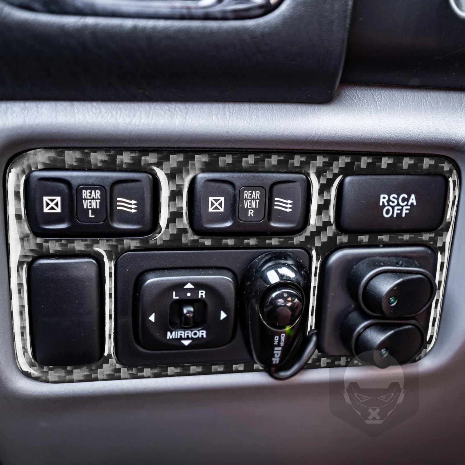 Per Lexus LX470 Per Toyota Land Cruiser 2003-2007 In Fibra di Carbonio Faro Interruttore Specchio Pannello Pieghevole Accessori Auto Adesivo