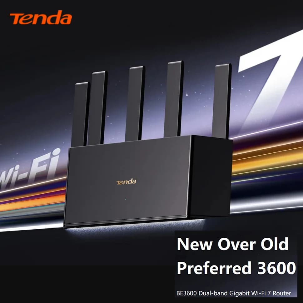 Tenda Router BE3600 WiFi 7 Dual-Band 1GHz CPU Gaming Acceleration 3570Mbps Gigabit WAN LAN Mesh Network Repeater VPN NFC CE3L