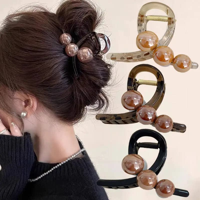 Artigli per capelli con croce di perle coreane Granchi per donne Ragazze Elegante ornamento per capelli Barrettes Fermagli per capelli Forcine Accessori per capelli alla moda