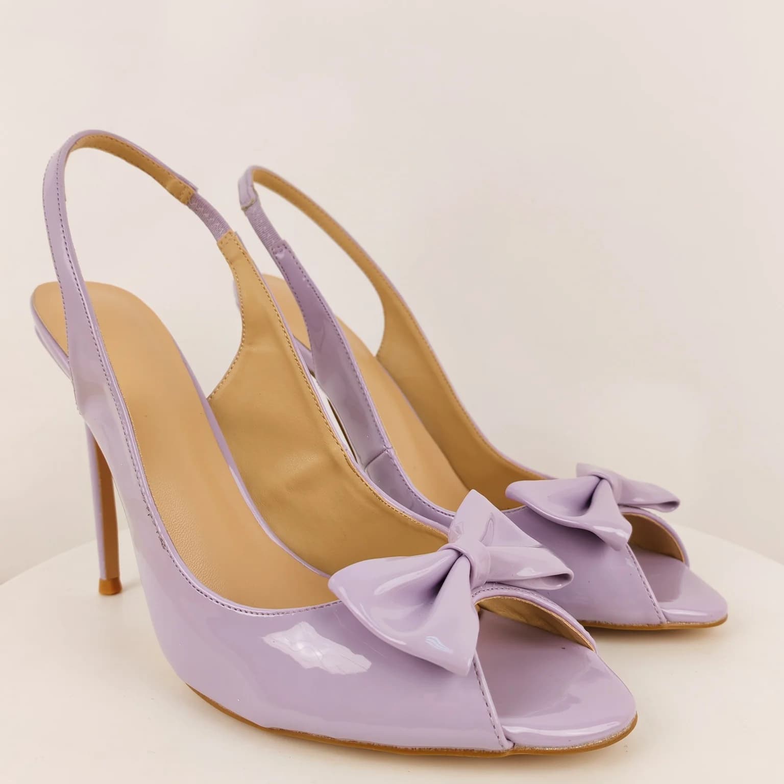 Sandali da donna con tacco a spillo e nodo a farfalla, con cinturino elastico posteriore, punta aperta, per feste estive e matrimoni, scarpe di lusso