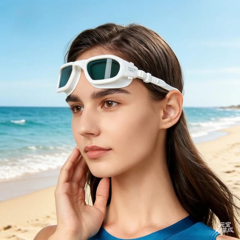 Anti-Fog HD Large Frame Swim Glasses for Adults, Professional Training Swimming Goggles, Comfortable Durable Durable Wear
