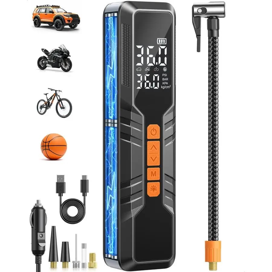 Gonfiatore Compressore d'aria portatile Pompa d'aria senza fili 150PSI per pneumatici per auto, Gonfiatore per pneumatici portatile per auto, Compressore d'aria DC 12V w