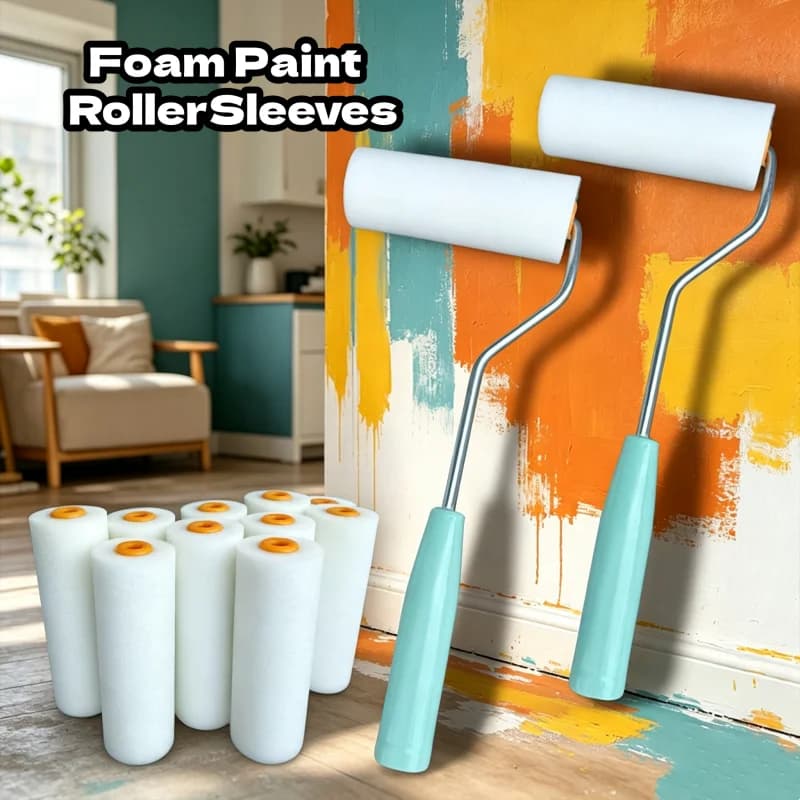 Mini White Durable Foam Paint Roller Sleeves Painting Decorating Sponge Rollers Art Sets Painting Supplies Wall Painting Tool