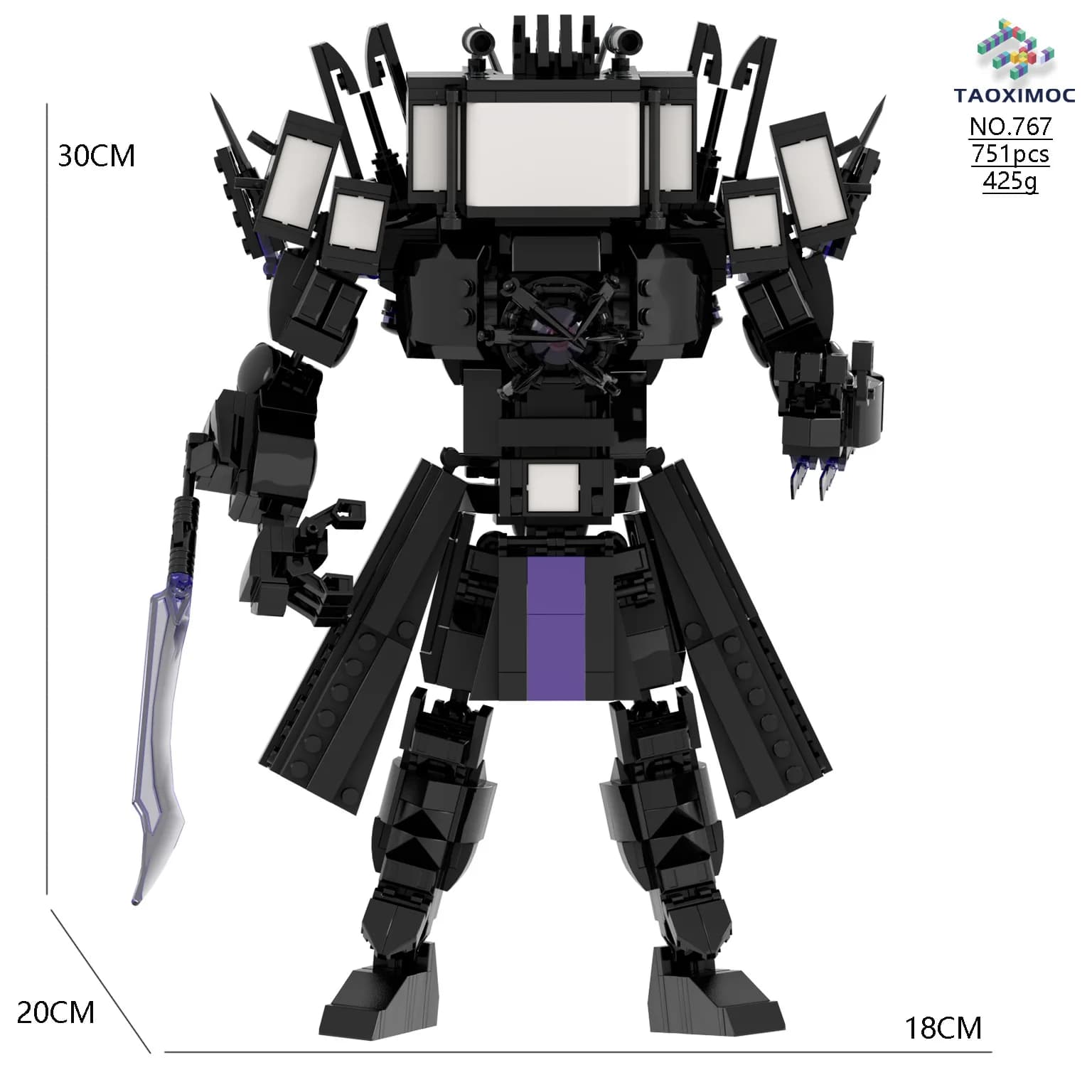 Skibidi Toilet MOC Abstract Building Blocks Monitor Multiverse Upgraded TV Man Model Compatible With LEGO Bricks Toys