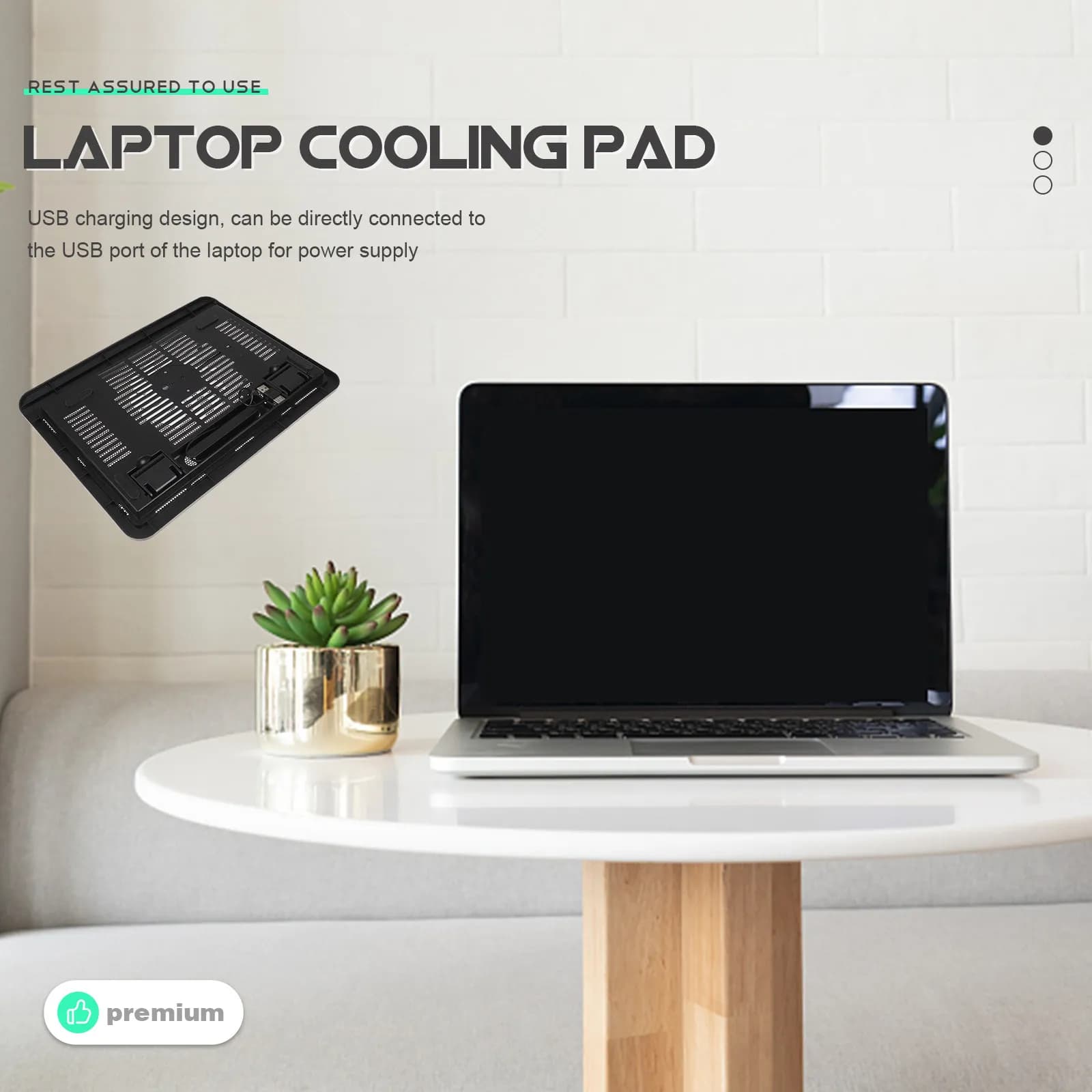 Supporto di Raffreddamento Silenzioso per Laptop da 14 Pollici, Base di Raffreddamento ad Aria con Ricarica USB, Supporto Antiscivolo in Plastica per Laptop da Gaming