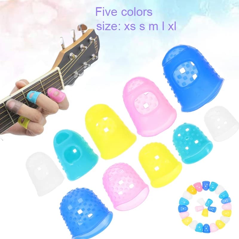 5/10 pezzi manica per dito in silicone che suona ditale per pianoforte ago antiscivolo traspirante cavo artigianato fai da te accessori per cucire