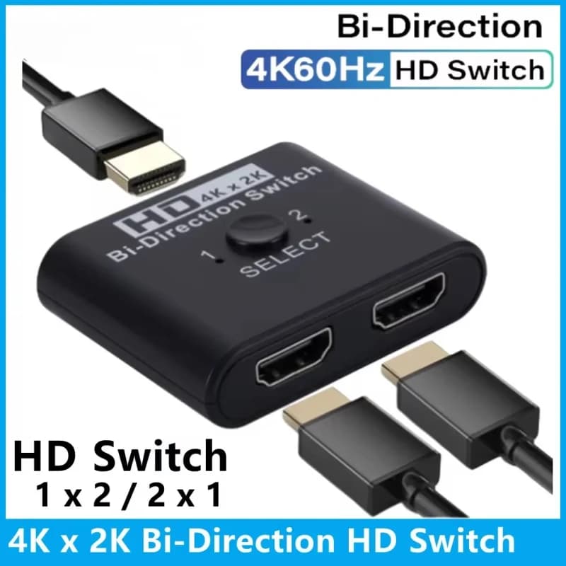 Splitter switch two-door 4K 60Hz HDTV for laptop, PC, PS3, PS4, TV Box, monitor, projector