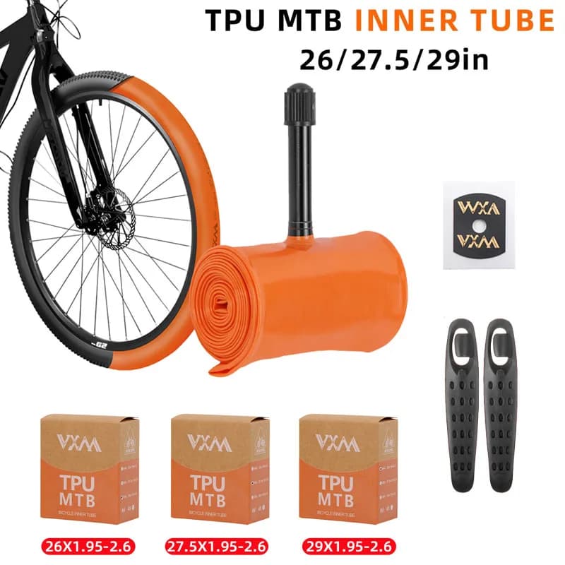1/2 PCS Ultralight Bike Inner Tube 26 27.5 29 Inches MTB Bicycle TPU Material Tire 45/65mm Schrader Valve Super Light